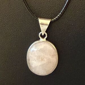 Rose Quartz Oval Pendant Necklace
